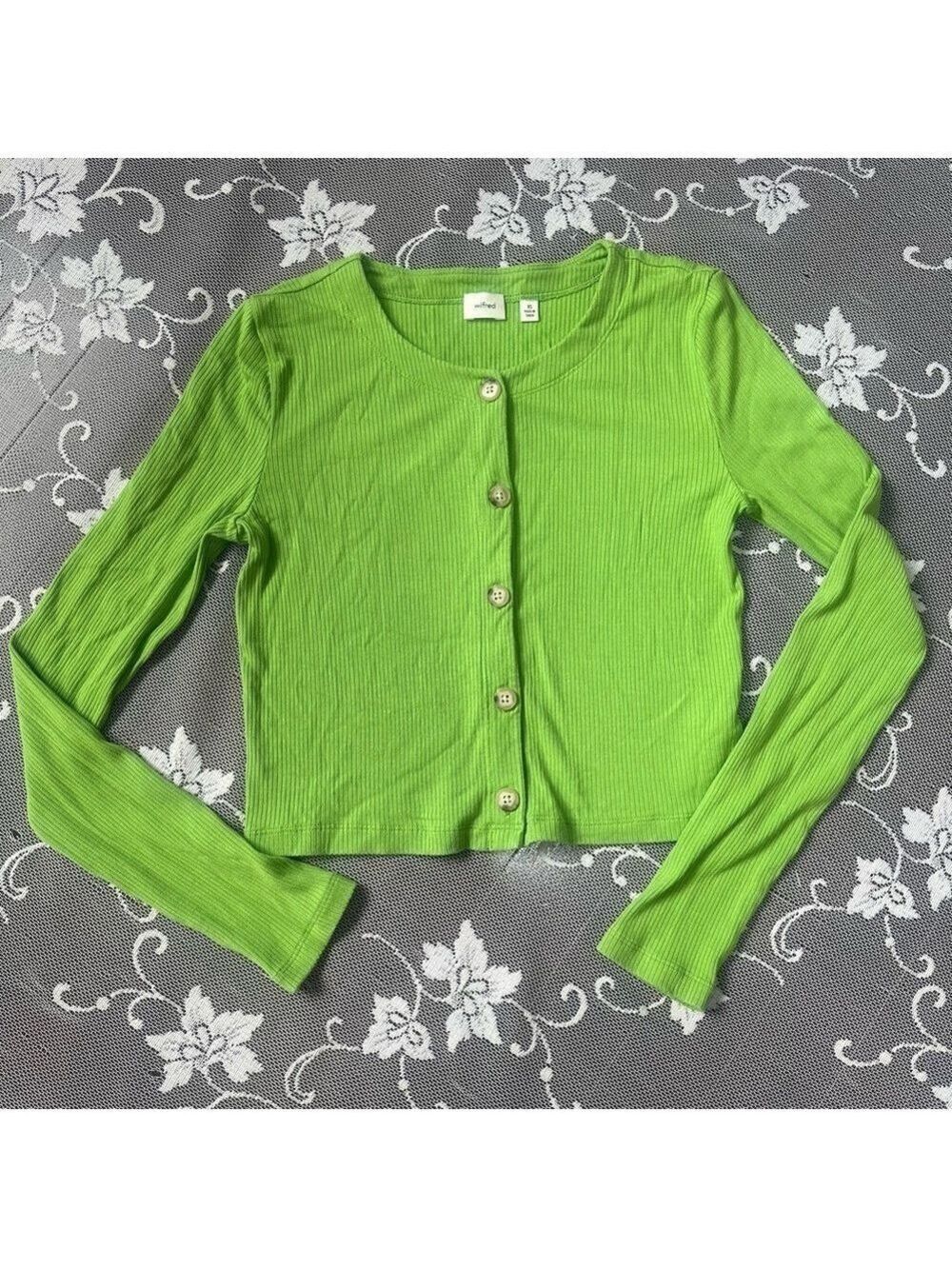 Aritzia Wilfred Green Cropped Cardigan Sz XS
